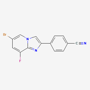 molecular formula C14H7BrFN3 B2405904 4-(6-Bromo-8-fluoroimidazo[1,2-a]piridin-2-il)benzonitrilo CAS No. 2379918-56-4