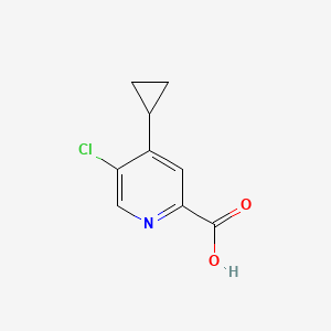 molecular formula C9H8ClNO2 B2405911 5-Chloro-4-cyclopropylpyridine-2-carboxylic acid CAS No. 1256790-87-0