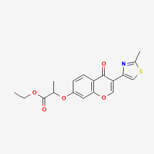 molecular formula C18H17NO5S B2405913 2-((3-(2-甲基噻唑-4-基)-4-氧代-4H-色烯-7-基)氧基)丙酸乙酯 CAS No. 299951-68-1
