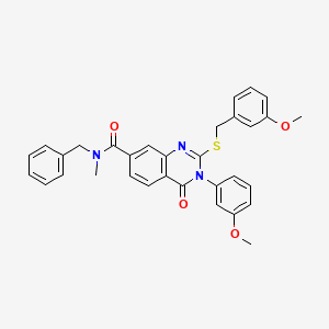 molecular formula C32H29N3O4S B2405919 N-苄基-2-((3-甲氧基苄基)硫代)-3-(3-甲氧基苯基)-N-甲基-4-氧代-3,4-二氢喹唑啉-7-甲酰胺 CAS No. 1115405-71-4