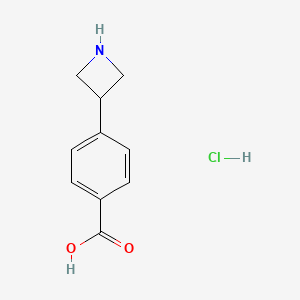 molecular formula C10H12ClNO2 B2405920 4-(氮杂环丁-3-基)苯甲酸;盐酸盐 CAS No. 2416236-72-9