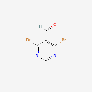 molecular formula C5H2Br2N2O B2405922 4,6-Dibromopyrimidine-5-carbaldehyde CAS No. 30129-50-1