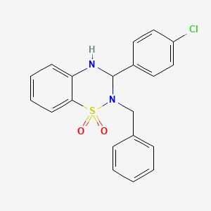 molecular formula C20H17ClN2O2S B2405923 2-(4-氯苯基)-3-苄基-1,2,3-三氢-4-硫代喹唑啉-4,4-二酮 CAS No. 663167-17-7