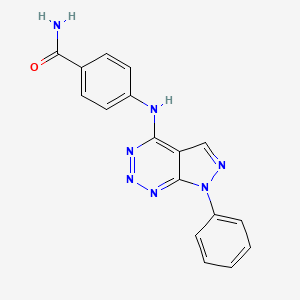 molecular formula C17H13N7O B2405928 4-((7-phenyl-7H-pyrazolo[3,4-d][1,2,3]triazin-4-yl)amino)benzamide CAS No. 1226436-69-6