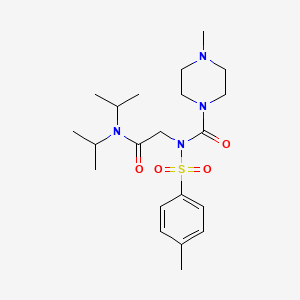 molecular formula C21H34N4O4S B2405929 N-(2-(二异丙氨基)-2-氧代乙基)-4-甲基-N-甲苯磺酰基哌嗪-1-甲酰胺 CAS No. 899949-17-8