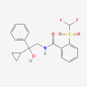 molecular formula C19H19F2NO4S B2405930 N-(2-环丙基-2-羟基-2-苯乙基)-2-((二氟甲基)磺酰基)苯甲酰胺 CAS No. 2034572-47-7
