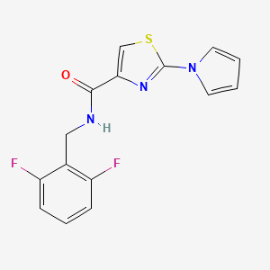 molecular formula C15H11F2N3OS B2405931 N-(2,6-二氟苄基)-2-(1H-吡咯-1-基)噻唑-4-甲酰胺 CAS No. 1207050-92-7