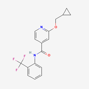 molecular formula C17H15F3N2O2 B2405932 2-(cyclopropylmethoxy)-N-(2-(trifluoromethyl)phenyl)isonicotinamide CAS No. 2034493-50-8