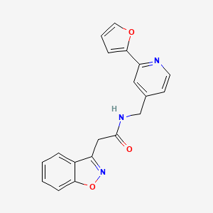 molecular formula C19H15N3O3 B2405936 2-(benzo[d]isoxazol-3-yl)-N-((2-(furan-2-yl)pyridin-4-yl)methyl)acetamide CAS No. 2034342-26-0