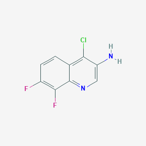 molecular formula C9H5ClF2N2 B2405947 4-Chloro-7,8-difluoroquinolin-3-amine CAS No. 1602975-52-9