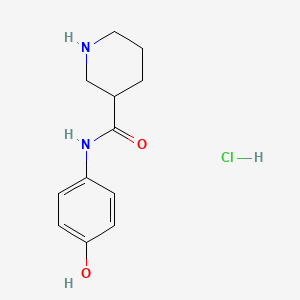 molecular formula C12H17ClN2O2 B2405949 N-(4-羟基苯基)哌啶-3-甲酰胺；盐酸盐 CAS No. 1832253-75-4