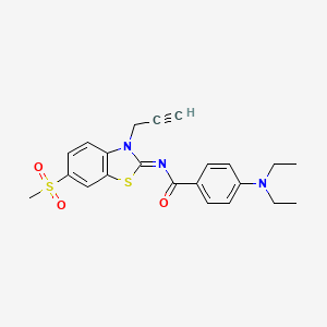 molecular formula C22H23N3O3S2 B2405951 4-(二乙氨基)-N-(6-甲磺酰基-3-丙-2-炔基-1,3-苯并噻唑-2-亚甲基)苯甲酰胺 CAS No. 865181-80-2