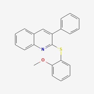 molecular formula C22H17NOS B2405966 2-[(2-甲氧基苯基)硫代]-3-苯基喹啉 CAS No. 339013-93-3