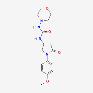 molecular formula C16H22N4O4 B2405973 1-(1-(4-甲氧基苯基)-5-氧代吡咯烷-3-基)-3-吗啉脲 CAS No. 877640-69-2