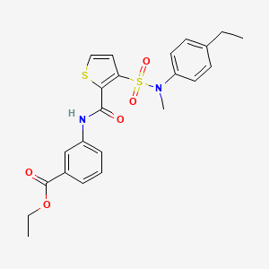 molecular formula C23H24N2O5S2 B2405974 Ethyl 3-{[(3-{[(4-ethylphenyl)(methyl)amino]sulfonyl}-2-thienyl)carbonyl]amino}benzoate CAS No. 1207057-27-9