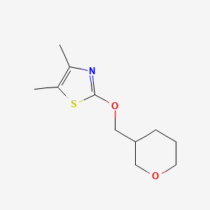 molecular formula C11H17NO2S B2405976 4,5-二甲基-2-[(氧杂-3-基)甲氧基]-1,3-噻唑 CAS No. 2201280-18-2