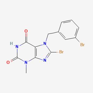molecular formula C13H10Br2N4O2 B2405986 8-bromo-7-(3-bromobenzyl)-3-methyl-1H-purine-2,6(3H,7H)-dione CAS No. 299421-69-5
