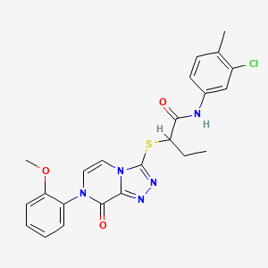 molecular formula C23H22ClN5O3S B2405988 N-(3-chloro-4-methylphenyl)-2-{[7-(2-methoxyphenyl)-8-oxo-7,8-dihydro[1,2,4]triazolo[4,3-a]pyrazin-3-yl]thio}butanamide CAS No. 1223966-40-2