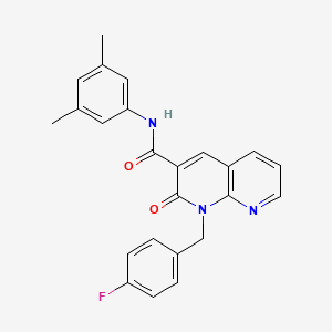 molecular formula C24H20FN3O2 B2405992 N-(3,5-dimethylphenyl)-1-(4-fluorobenzyl)-2-oxo-1,2-dihydro-1,8-naphthyridine-3-carboxamide CAS No. 946331-60-8