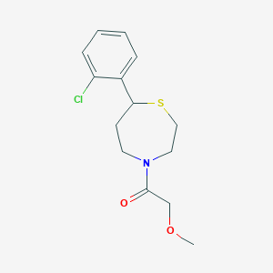 molecular formula C14H18ClNO2S B2406001 1-(7-(2-Chlorophenyl)-1,4-thiazepan-4-yl)-2-methoxyethanone CAS No. 1797092-85-3