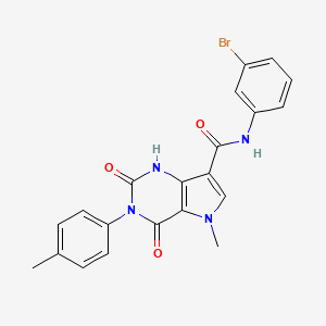 molecular formula C21H17BrN4O3 B2406003 N-(3-bromophenyl)-5-methyl-2,4-dioxo-3-(p-tolyl)-2,3,4,5-tetrahydro-1H-pyrrolo[3,2-d]pyrimidine-7-carboxamide CAS No. 921578-48-5