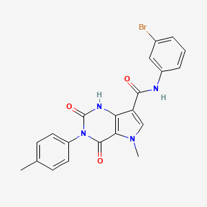 molecular formula C21H17BrN4O3 B2406003 N-(3-bromofenil)-5-metil-2,4-dioxo-3-(p-tolil)-2,3,4,5-tetrahidro-1H-pirrolo[3,2-d]pirimidina-7-carboxamida CAS No. 921578-48-5