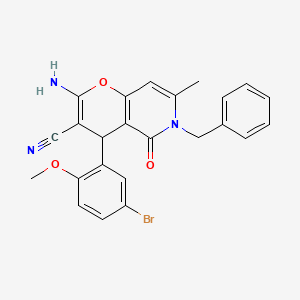 molecular formula C24H20BrN3O3 B2406004 2-氨基-6-苄基-4-(5-溴-2-甲氧基苯基)-7-甲基-5-氧代-5,6-二氢-4H-吡喃[3,2-c]吡啶-3-甲腈 CAS No. 638138-33-7