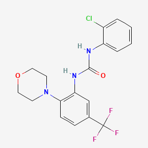 molecular formula C18H17ClF3N3O2 B2406008 1-(2-Chlorophenyl)-3-(2-morpholin-4-YL-5-(trifluoromethyl)phenyl)urea CAS No. 871091-13-3