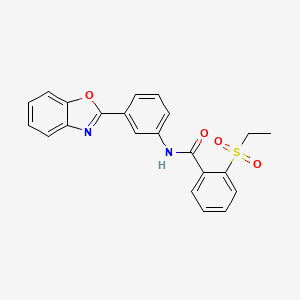 molecular formula C22H18N2O4S B2406012 N-[3-(1,3-苯并恶唑-2-基)苯基]-2-乙基磺酰苯甲酰胺 CAS No. 898422-94-1