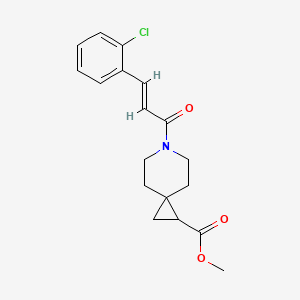 molecular formula C18H20ClNO3 B2406018 (E)-methyl 6-(3-(2-chlorophenyl)acryloyl)-6-azaspiro[2.5]octane-1-carboxylate CAS No. 2035022-96-7