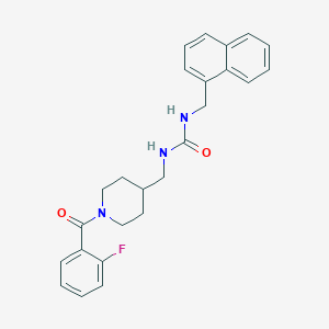 molecular formula C25H26FN3O2 B2406025 1-((1-(2-Fluorobenzoyl)piperidin-4-yl)methyl)-3-(naphthalen-1-ylmethyl)urea CAS No. 1234895-10-3