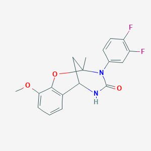 molecular formula C18H16F2N2O3 B2406026 3-(3,4-difluorophenyl)-10-methoxy-2-methyl-5,6-dihydro-2H-2,6-methanobenzo[g][1,3,5]oxadiazocin-4(3H)-one CAS No. 899742-75-7