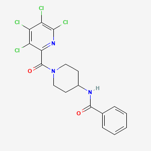 molecular formula C18H15Cl4N3O2 B2406028 N-[1-(3,4,5,6-tetrachloropyridine-2-carbonyl)piperidin-4-yl]benzamide CAS No. 927121-22-0