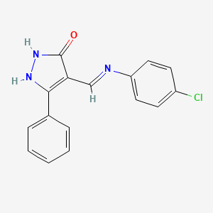 4-[(4-chloroanilino)methylene]-5-phenyl-2,4-dihydro-3H-pyrazol-3-one