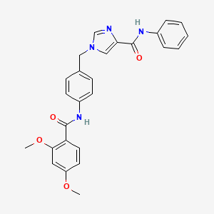 B2406033 1-(4-(2,4-dimethoxybenzamido)benzyl)-N-phenyl-1H-imidazole-4-carboxamide CAS No. 1251594-64-5