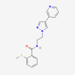 molecular formula C18H18N4OS B2406034 2-(methylsulfanyl)-N-{2-[4-(pyridin-3-yl)-1H-pyrazol-1-yl]ethyl}benzamide CAS No. 2097926-35-5