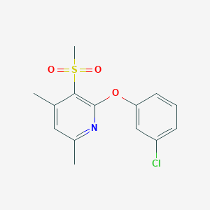 molecular formula C14H14ClNO3S B2406036 2-(3-氯苯氧基)-4,6-二甲基-3-(甲磺基)吡啶 CAS No. 477845-44-6