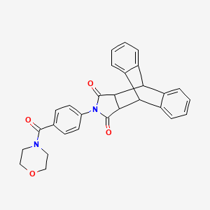molecular formula C29H24N2O4 B2406037 17-[4-(Morpholine-4-carbonyl)phenyl]-17-azapentacyclo[6.6.5.0^{2,7}.0^{9,14}.0^{15,19}]nonadeca-2,4,6,9(14),10,12-hexaene-16,18-dione CAS No. 956791-09-6