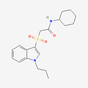 molecular formula C19H26N2O3S B2406039 N-cyclohexyl-2-(1-propylindol-3-yl)sulfonylacetamide CAS No. 850932-62-6
