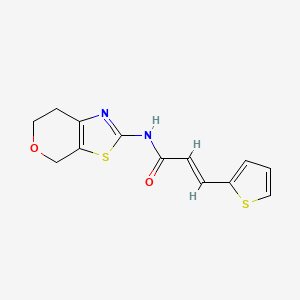 molecular formula C13H12N2O2S2 B2406047 (E)-N-(6,7-二氢-4H-吡喃[4,3-d]噻唑-2-基)-3-(噻吩-2-基)丙烯酰胺 CAS No. 1396892-52-6