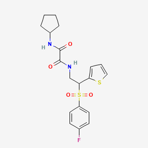 N1-cyclopentyl-N2-(2-((4-fluorophenyl)sulfonyl)-2-(thiophen-2-yl)ethyl)oxalamide
