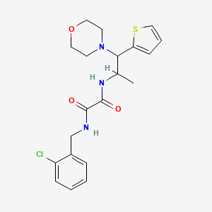 molecular formula C20H24ClN3O3S B2406053 N1-(2-氯苄基)-N2-(1-吗啉-1-(噻吩-2-基)丙-2-基)草酰胺 CAS No. 863017-16-7