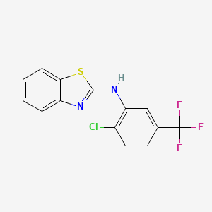 molecular formula C14H8ClF3N2S B2406054 N-[2-chloro-5-(trifluoromethyl)phenyl]-1,3-benzothiazol-2-amine CAS No. 380346-66-7