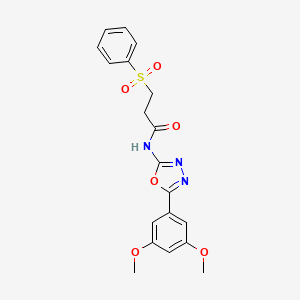 molecular formula C19H19N3O6S B2406066 3-(benzenesulfonyl)-N-[5-(3,5-dimethoxyphenyl)-1,3,4-oxadiazol-2-yl]propanamide CAS No. 892843-42-4