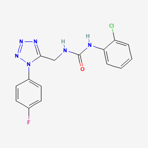 molecular formula C15H12ClFN6O B2406078 1-(2-氯苯基)-3-((1-(4-氟苯基)-1H-四唑-5-基)甲基)脲 CAS No. 897624-17-8
