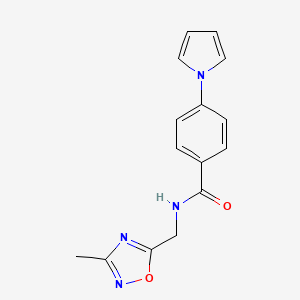 molecular formula C15H14N4O2 B2406080 N-((3-甲基-1,2,4-恶二唑-5-基)甲基)-4-(1H-吡咯-1-基)苯甲酰胺 CAS No. 1219911-55-3