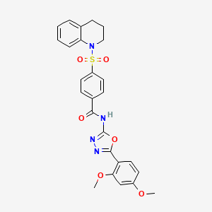 molecular formula C26H24N4O6S B2406088 4-((3,4-dihydroquinolin-1(2H)-yl)sulfonyl)-N-(5-(2,4-dimethoxyphenyl)-1,3,4-oxadiazol-2-yl)benzamide CAS No. 533870-35-8