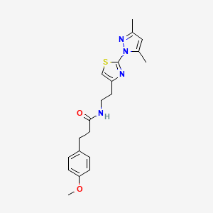 molecular formula C20H24N4O2S B2406094 N-(2-(2-(3,5-dimethyl-1H-pyrazol-1-yl)thiazol-4-yl)ethyl)-3-(4-methoxyphenyl)propanamide CAS No. 1421445-72-8