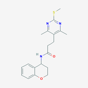 molecular formula C19H23N3O2S B2406099 N-(3,4-dihydro-2H-chromen-4-yl)-3-(4,6-dimethyl-2-methylsulfanylpyrimidin-5-yl)propanamide CAS No. 924013-20-7
