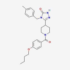 molecular formula C26H32N4O3 B2406108 5-[1-(4-butoxybenzoyl)piperidin-4-yl]-4-(4-methylbenzyl)-2,4-dihydro-3H-1,2,4-triazol-3-one CAS No. 1775410-20-2